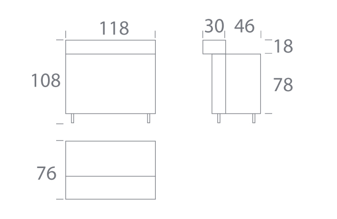 Counter weiß, Front hinterleuchtet