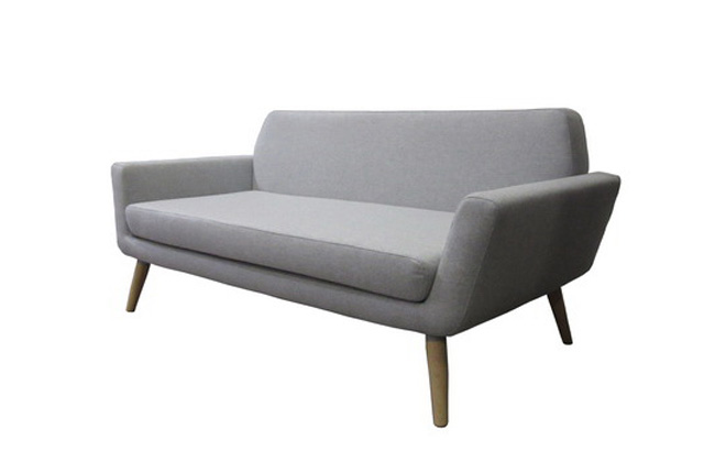 Sofa hellgrau gepolstert