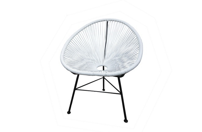 Flechtsessel weiß