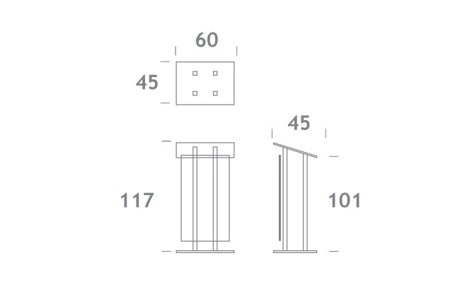 Rednerpult mit Acrylglasblende