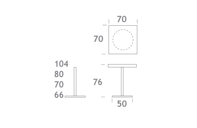 Bistrotisch, MdF-schwarz, 80x80cm
