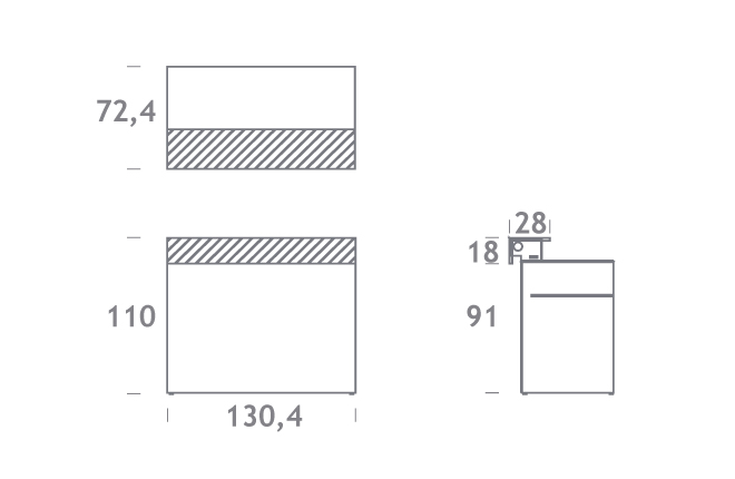 Spülelement LED-Bar weiß mit Gästeblatt Eiche